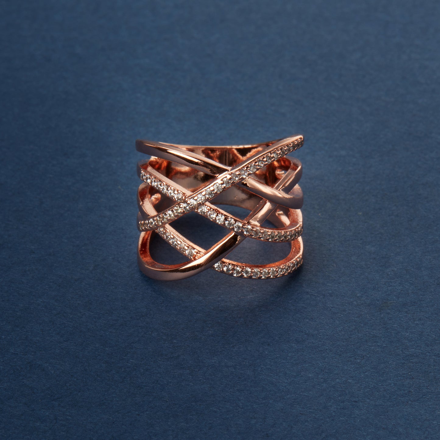 McAllistter – Rose Gold Zig Zag Cocktail Ring