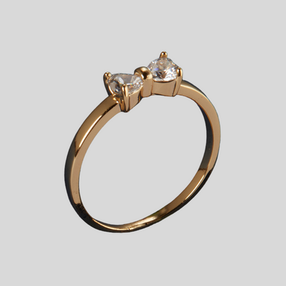 McAllistter – 18K Gold-Polished Bowtie American Diamond Ring.