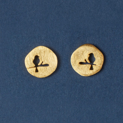 McAllistter – 18K Gold-Polished Bird Stud Earrings.
