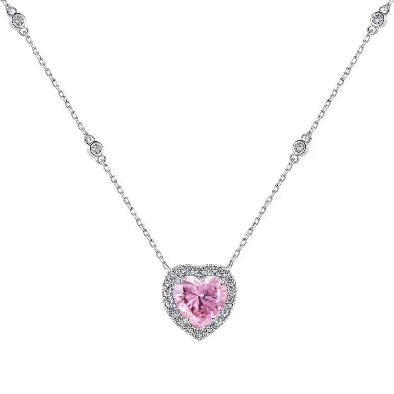 Pink Heart Pendant Necklace