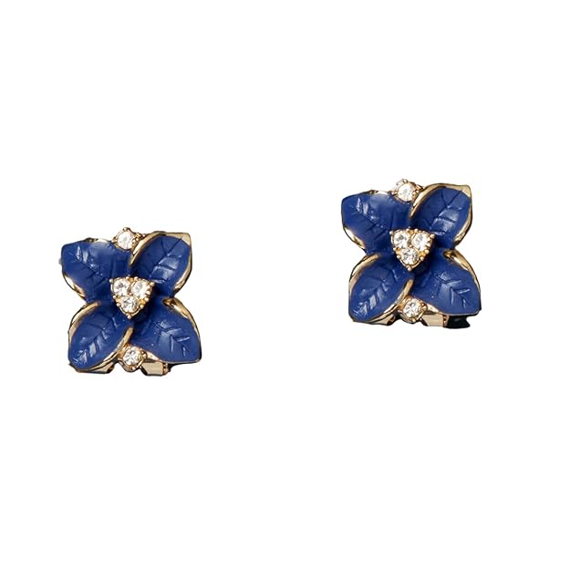 McAllistter – Blue Flower American Diamond Earrings.